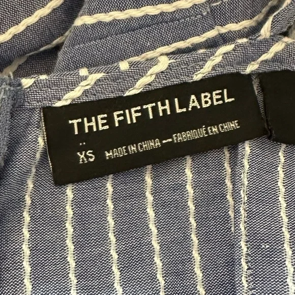 The Fifth Label Blue and White Striped Ruffle Mini Women's Dress XS - Picture 10 of 11